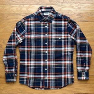 Taylor Stitch Crater Flannel in Navy Plaid (size 40)
